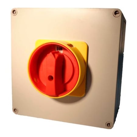 Springer Controls Co Disconnect Switch, Nonfusible, 3PST-NO, Indoor, Rotary Handle, Plastic ML2-080-AR3E